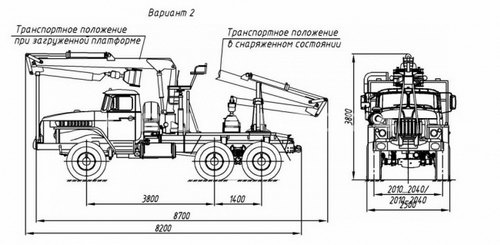 Лесовозный тягач Урал 55571-60/-70/-72 (59602C) с гидроманипулятором